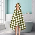 thumbnail image 6 of Olive Green and White Checkerboard Pattern Hooded Bath Towel，50"x30" for Ages 3 To 12 Kids, Quick Dry Lightweight Soft Microfiber Hood Beach Towel Cover Up for Kids, 6 of 7