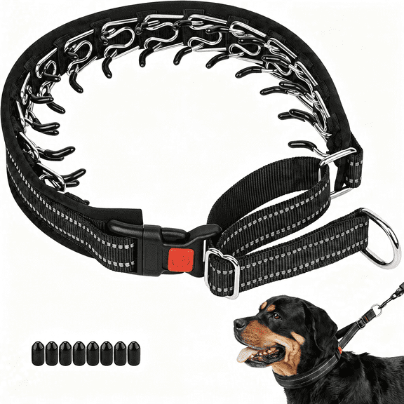 AOMRCOL No Pull Martingale Collar for Large Medium Small Dog Pitbull German Shepherd Doberman, Dog Collar Anti Pull with Buckle for Training Walking (Black, Xl-Neck 19.25-22", 1.5" Wide)