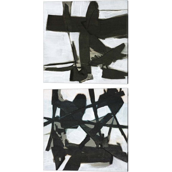 Great Art Now Ode an Kline by Jennifer Goldberger 2 Piece Canvas Art Set Each 14"W x 14"H