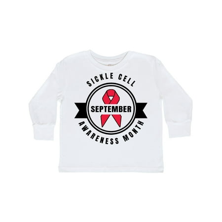 

Inktastic Sickle Cell Awareness Month September with Red Ribbon Gift Toddler Boy or Toddler Girl Long Sleeve T-Shirt