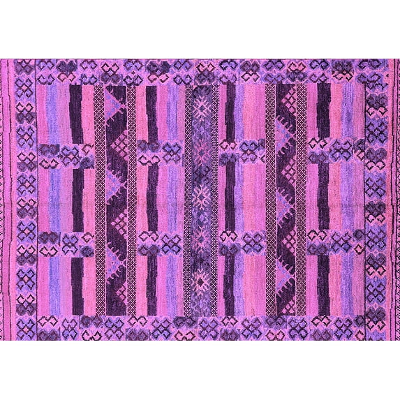 Ahgly Company Indoor Rectangle Oriental Purple Industrial Area Rugs, 4' x 6'
