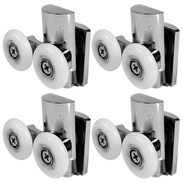 4pcs Shower Door Wheels 23mm Shower Door Rollers Heavy Duty Alloy Dual Wheel For Both Flat Sliding