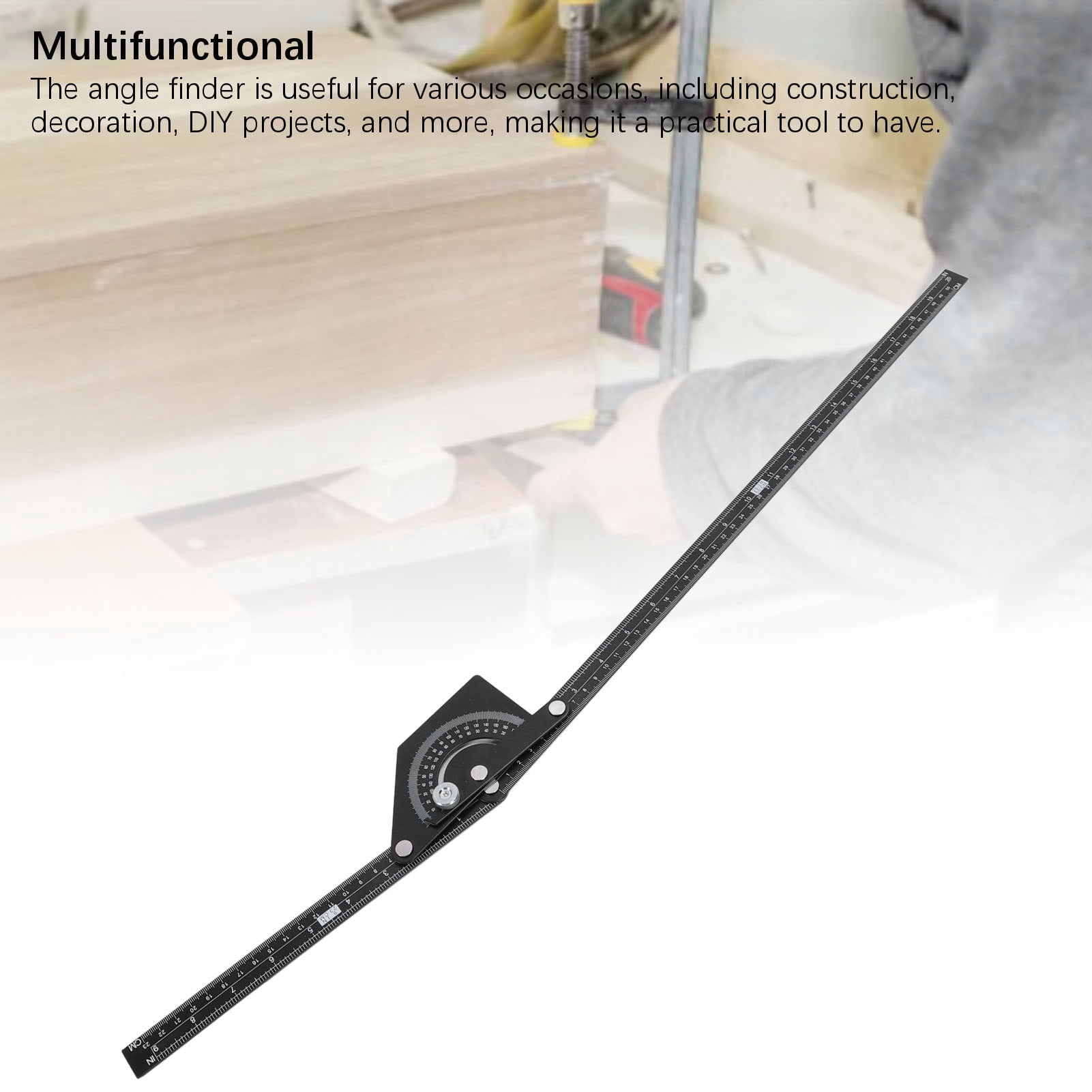 Rupoun Angle Finder Protractor 0 to 180 Degrees Stainless Steel Angle Measuring Tool for Woodworking