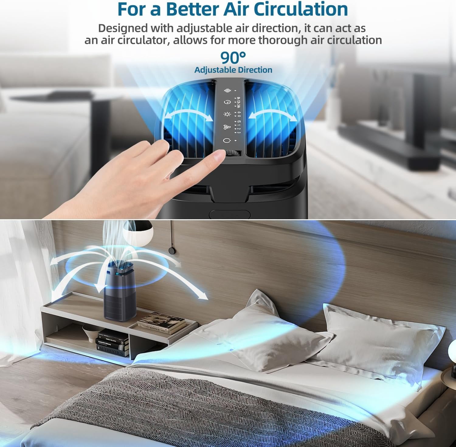 4-in-1 Purifier with H13 HEPA Filter, Light & Ionizer for Home Bedroom
