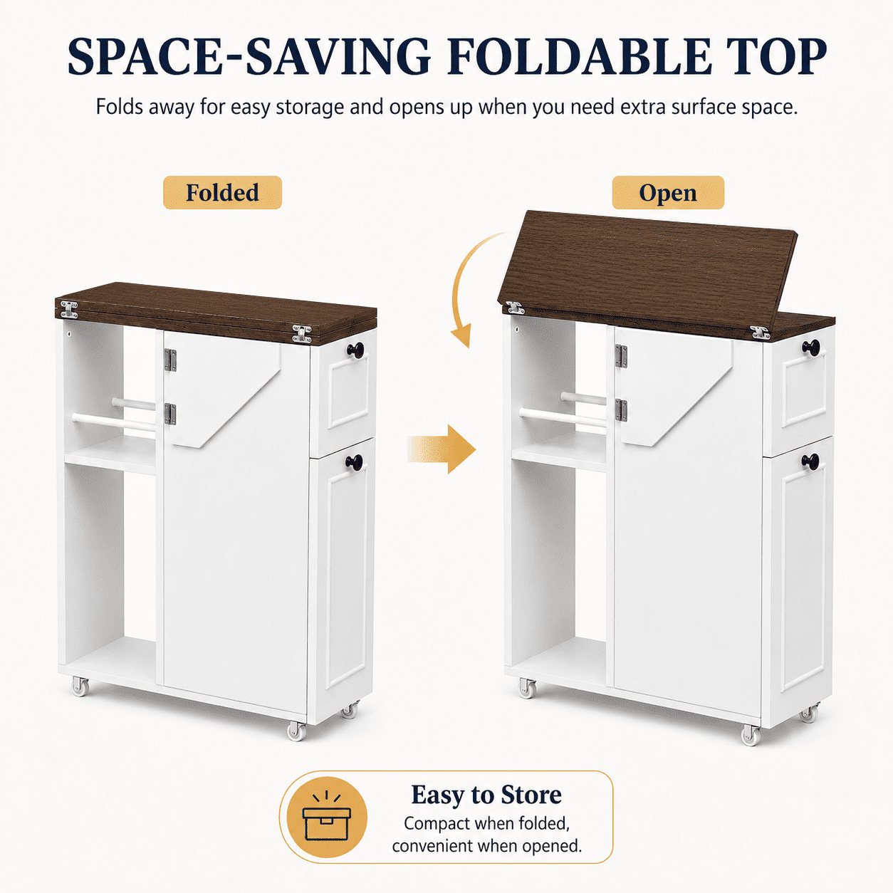 Slim Bathroom Storage Cabinet 32.28 Inch, Flip-Top Rolling Organizer with Wheels for Small Spaces, Narrow Side Cabinet for Bathroom and Laundry, White