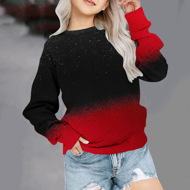 Rbaofujie Chandail Décontracté à Col Rond pour Filles Manches Longues Mignon chandail