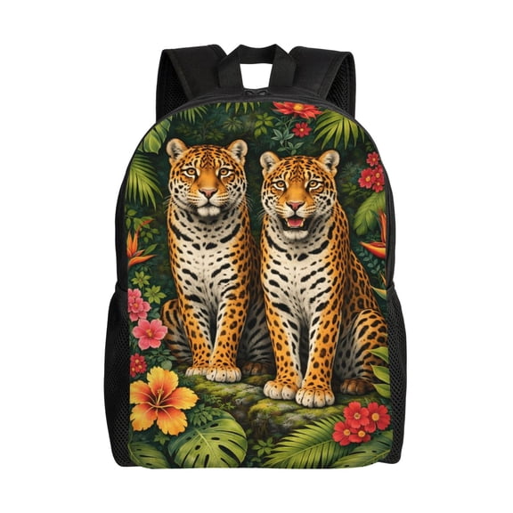 Ropical Leopard Jungle Backpack Large Capacity Laptop Bag for Men and Women