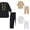 Black, variant on Boys Kaftan Robe Set Big Kids Middle Eastern Arabic Embroidered Thobe Gown with Pants Traditional Clothes