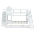 thumbnail image 4 of Bellemave Kids Castle Bunk Bed with Storage Drawers, Shelf, Slide and Safety Guardrail, Twin Over Twin Bunk Bed with Stairs, Castle Bunk Bed/Playhouse Bed for Girls, Boys, Kids (White), 4 of 9