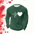 thumbnail image 6 of EchfiProm T shirts for Men Long Sleeve Army Green Shirts Waffle Casual Graphic Valentine Young Mens Tops 4XL, 6 of 8