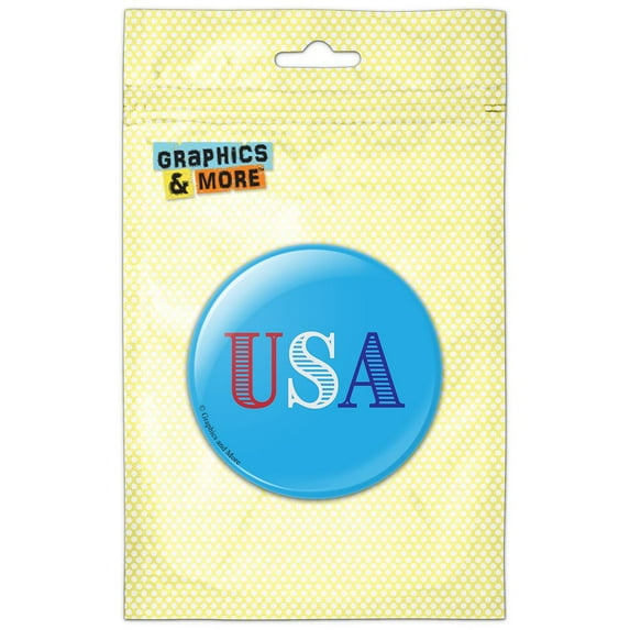 USA Patriotic United States of America Red White and Blue Pinback Button Pin Badge