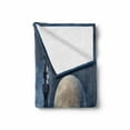 thumbnail image 2 of Fantasy Soft Flannel Fleece Throw Blanket, Castle on Clouds at Moon Night Scary Gothic Fiction Medieval Themed Evil Graphic, Cozy Plush for Indoor and Outdoor Use, 50" x 70", Dark Blue, by Ambesonne, 2 of 6
