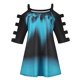 thumbnail image 3 of Fiudx Camisas para Mujer Moda Mujer Verano Manga Corta Sin Tirantes Estampados Tops Camiseta Suelta, 3 of 6