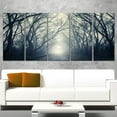thumbnail image 1 of Design Art Dark Autumn Forest in Fog Modern Photography Canvas Print, 1 of 3