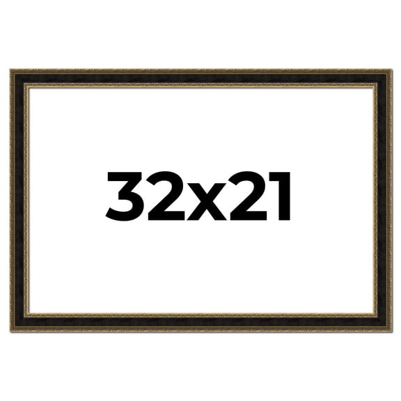 32x21 Frame Gold Antique Vintage Sold Wood Picture Frame | 1.75 Inch Moulding Width | Interior