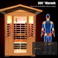 thumbnail image 6 of OUTEXER Outdoor Sauna Home Saunas, 2 Person Far Infrared Saunas APP Control 1800W Home Spa Room People Home Heat Room with Bluetooth Speakers Chromotherapy Lights for Home Indoor Outdoor, 6 of 8