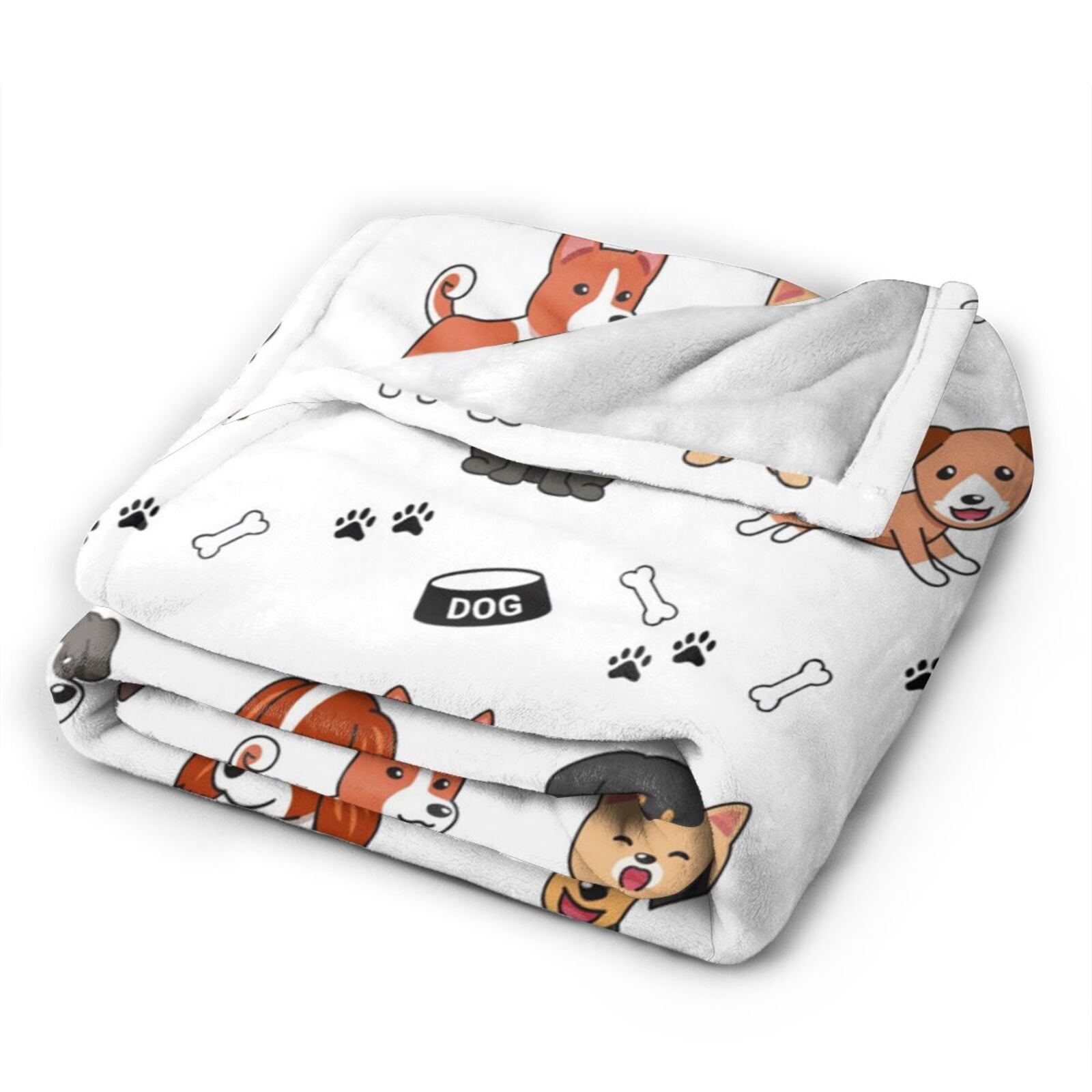 Wijzvio Gift For Dogs Lover Throw Blanket Soft Fuzzy Fleece Blanket For Couch Bed Living Room Decoration 60"X50"