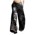 thumbnail image 1 of De Pantalones deportivos holgados, informales, retro, con cordón y pernera ancha, estampados y bolsillos para mujer, 1 of 5