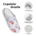 thumbnail image 5 of Disketp Red Squirrel And Blue Rabbit Women's Men's Slippers Plush Slip-On House Slipper for Winter Indoor Soft Cushion Non-slip Fluffy Slides Slippers-13, 5 of 7