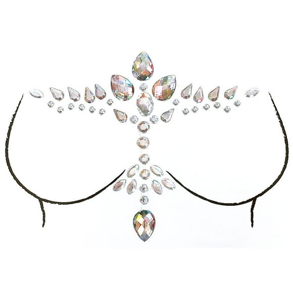WREESH Exquisite Acrylic Chest Sticker Diamond Art Carnival Party Chest Decoration
