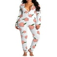 thumbnail image 4 of Pyjama à Rabat pour Femmes Boutonné devant Combinaison Adulte une Pièce Vêtements de Nuit, 4 of 5