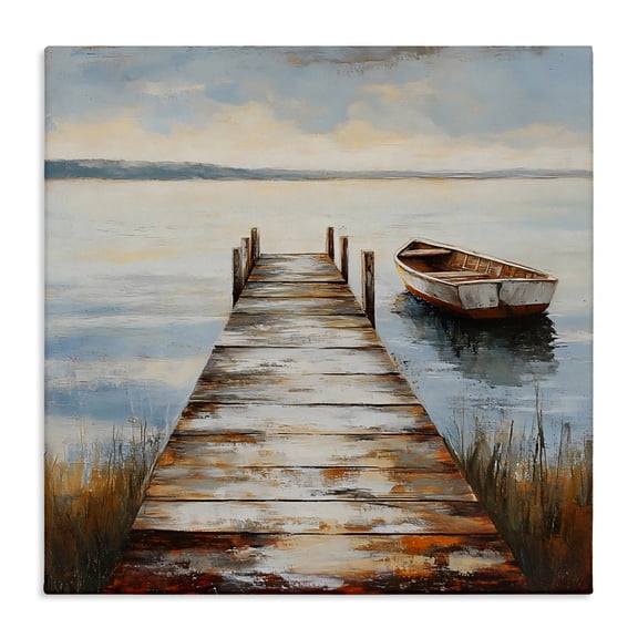 Stupell Industries Coastal Shimmering Lake Seascape Canvas Art, 17 x 17, by LSR Design Studio