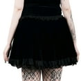 thumbnail image 3 of FEOYA Black Gothic Skirt Women High Waist Punk Skirt Lace Up A-Lined Short Steampunk Y2k Skirt Goth Mini Skirt Slim Plaid Pleated Skirt Sexy Stylish Summer, 3 of 7