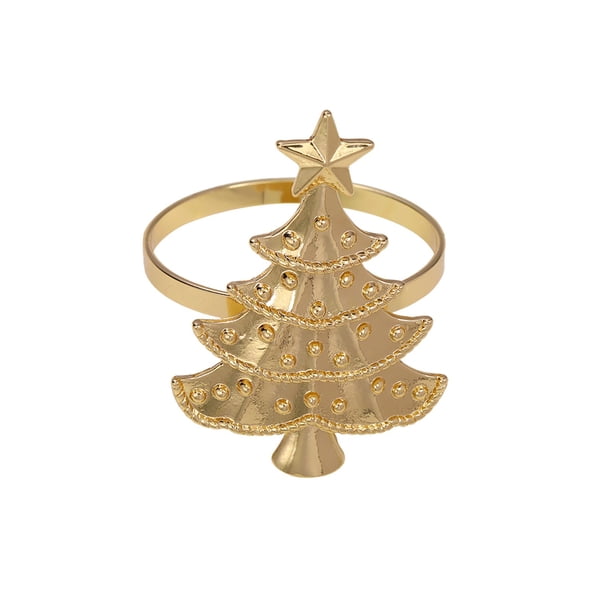 Anillos de Servilletas de Navidad Anillos de Servilletas de Árbol de Navidad, Bandejas de Aleación, Anillos de Servilletas, Artesanías Metálicas, Suministros de Vacaciones, Árbol de Navidad de Mesa Fi