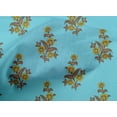 thumbnail image 4 of oneOone Cotton Cambric Aqua Blue Fabric Leaves & Flower Floral Quilting Supplies Print Sewing Fabric By The Yard 56 Inch Wide, 4 of 4