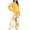 Yellow, variant on XMMSWDLA Printed Women's Pajama Set - Short-Sleeve Top with Long Pants, Two-Piece Soft & Silky Pajamas for Women Women Set