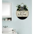 thumbnail image 4 of Farmhouse Bathroom Wall Decor - Rustic Framed Round Wooden Sign - Vintage Decoration for Toilet Washroom Restroom - 11 x 11 inch (Best Seat In The House), 4 of 5