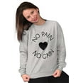 thumbnail image 3 of Pain No Gain Motivational Workout Women Crewneck Sweatshirt Brisco Brands L, 3 of 6
