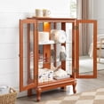 thumbnail image 6 of HIUU Small Curio Cabinets with Glass Doors,Small China Cabinets with Doors,Lighted Glass Display Cabinet with Lights(Oak), 6 of 9