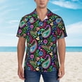 thumbnail image 2 of Fuzoiu Watercolor Floral Paisley Print Hawaiian Shirt for Men, Summer Beach Casual Short Sleeve Button Down Shirts, Men’s Beach Summer Shirts with Pocket,Medium, 2 of 7