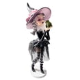 thumbnail image 2 of Halloween Kissing Witch Figurine, 7.9 In Cute Statue with Bow Hat and Mesh Skirt for Table Shelf Mantel Entryway Party and Spooky Home Decor, 2 of 8