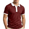 thumbnail image 2 of Breeze Polo Shirts for Men Color Block Henley Short Sleeve T Shirts Causal Athletic Golf Tees, 3XL, 2 of 7