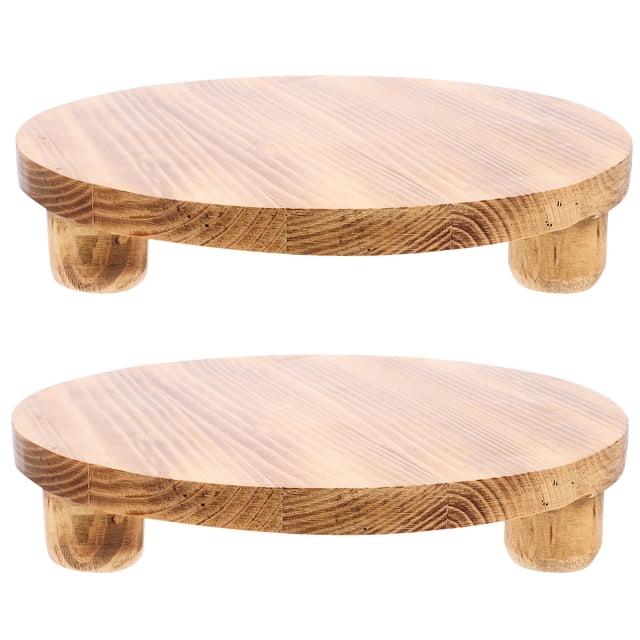 LITINKIMI 2Pcs Wood Planter Stool Round for Plant Lovers Indoor Use