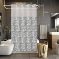 thumbnail image 5 of No Hook Tiger Leopard Shower Curtain with Snap in Liner Set, Grey Rustic Forest Trees Farmhouse Animals Waterproof Fabric Bathroom Curtains with See Through Top Window, Hotel Style Small 36 x 72 Inch, 5 of 9
