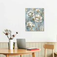 thumbnail image 3 of Wuche  White Flower Wall Art Blooming Floral with Gold Foil Canvas Print Wall Art The Picture for Living Room Bedroom Contemporary Wall Painting Decoration Modern Abstract Artwork, 3 of 5