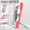 thumbnail image 3 of SaniMore for iPad 10.2" (9th/8th/7th Generation, 2021/2020/2019) Case, PC & Silicone Cover with Pencil Holder & Hand Grip & Ring Kickstand Screen Protector Shockproof Protective Shell, Colorful Red, 3 of 7
