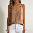 thumbnail image 6 of Fewfanhot Women's Linen Blend Button Front Cami Top, V-Neck Spaghetti Strap Casual Tank, Loose Fit Summer Camisole with Buttons, S-3XL, 6 of 7