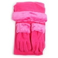 thumbnail image 2 of Women's Hot Pink Solid Fleece 3-Piece gloves scarf Hat Winter Set, 2 Pack, 2 of 5