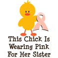 thumbnail image 2 of CafePress - Pink Ribbon Chick For Sister -  Round Wood Ornament 4", 2 of 2