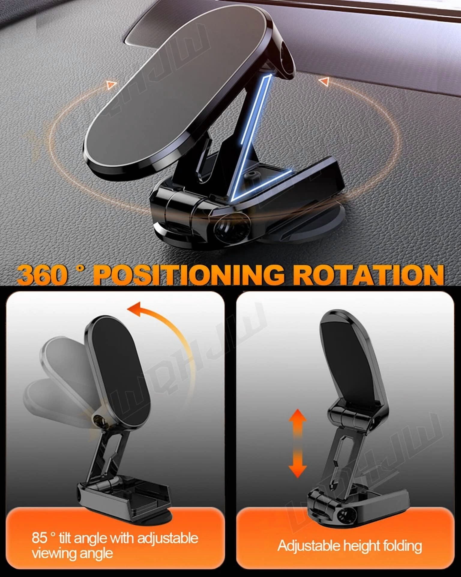 360° Rotation Magnetic Phone Holder Foldable Mount Stand Dashboard Universal