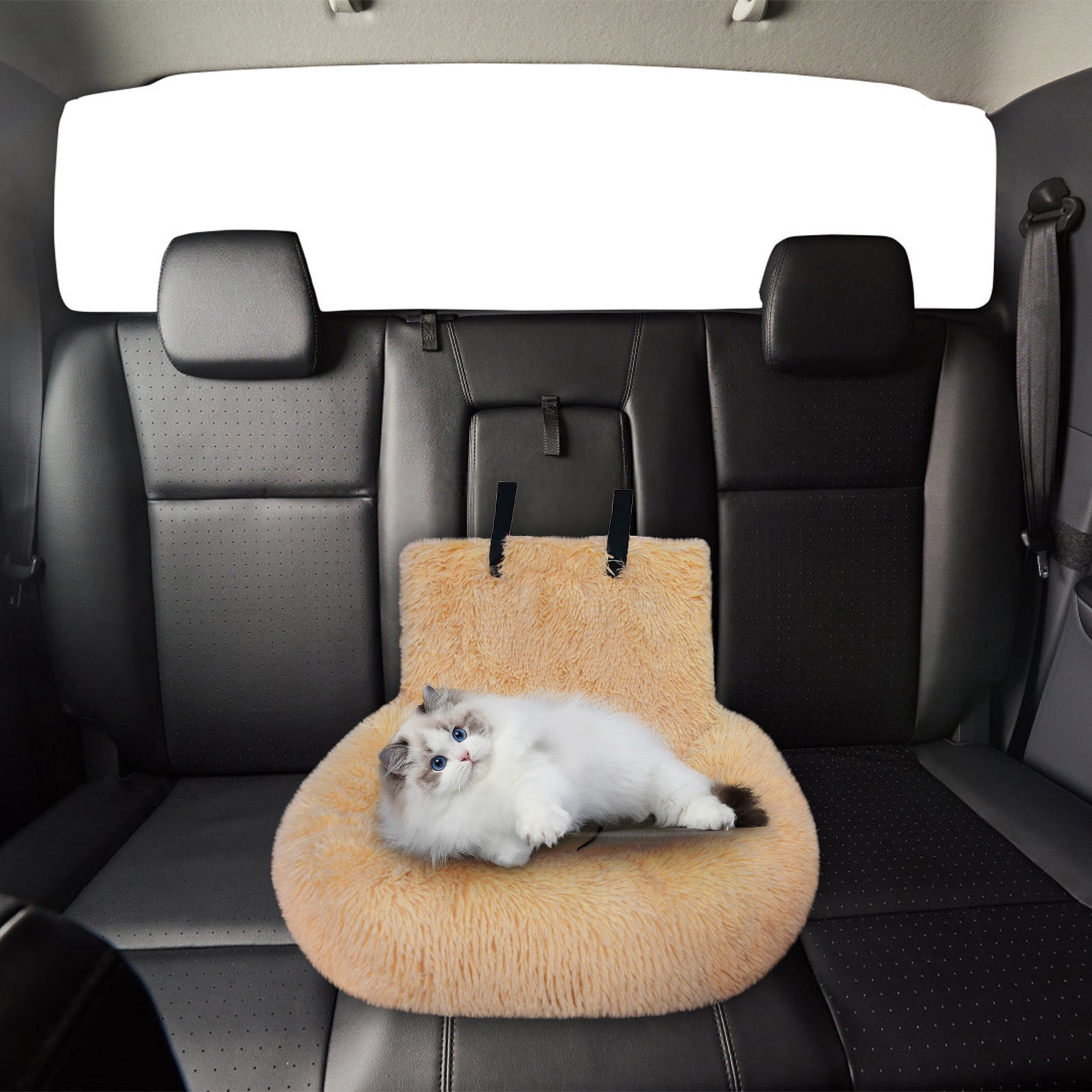 DAMAI Car Seat for Dogs - Fluffy Safety Pet Car Seat with Removable Cushion, Travel Bed for Small & Large Dogs, Easy to Clean,Pets Bed for Travel with Thick Cushion ( 60 * 60cm/23 * 23in)
