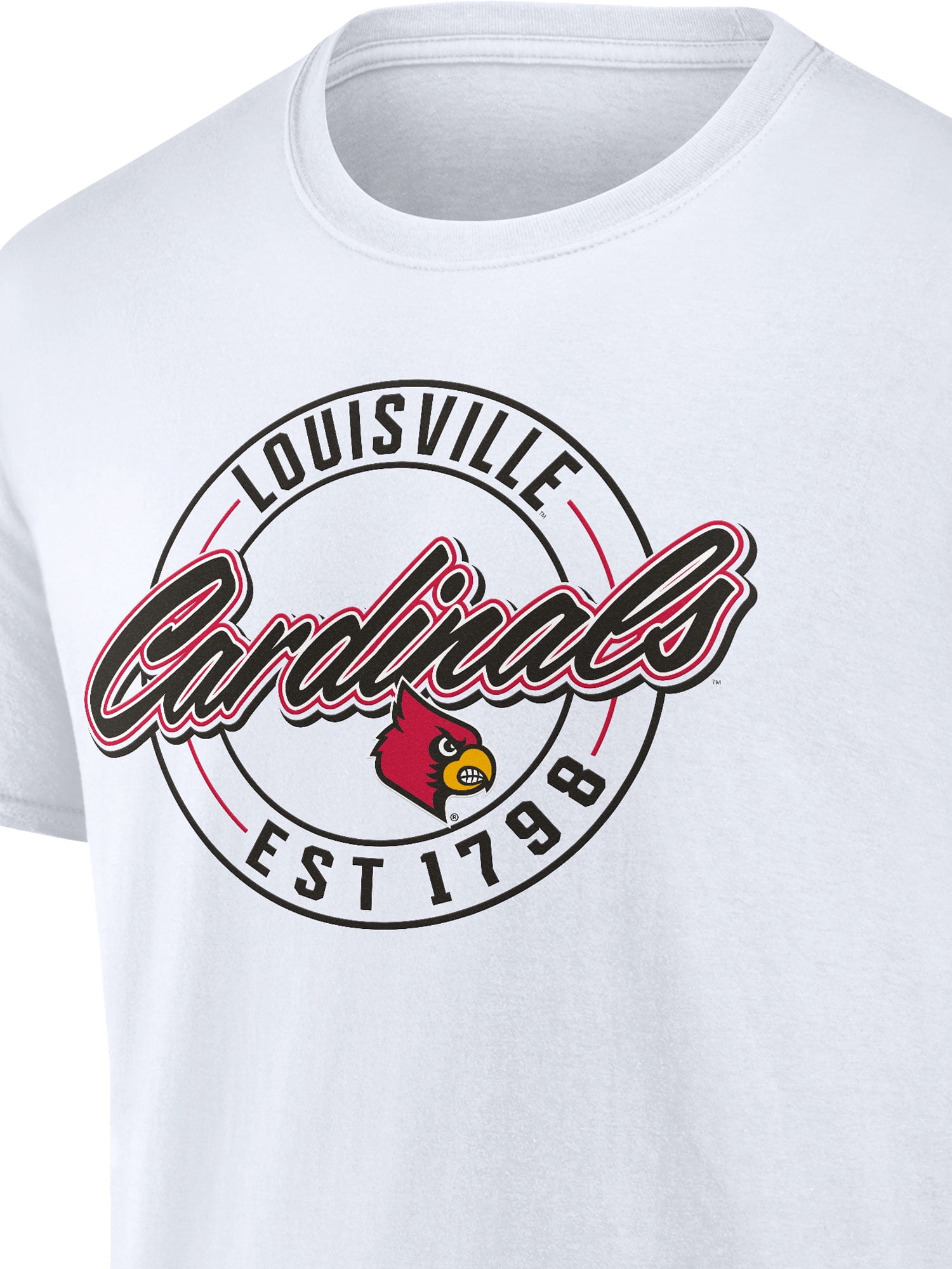 NCAA Louisville Cardinals Men's Cotton White Short Sleeve T-Shirt