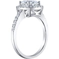 thumbnail image 4 of PEORA Moissanite Cushion Cut Halo Engagement Ring and Wedding Band Bridal Set in Sterling Silver, 2 Carat Center, DE Color, VVS Clarity, Size 5.5, 4 of 4