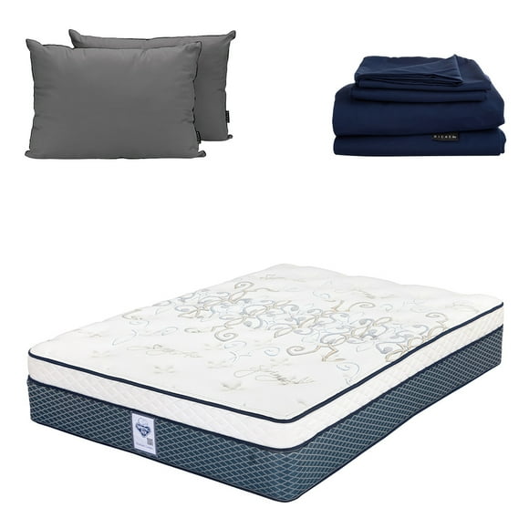 Colchón Spring Air Cantabria Matrimonial + Almohada 2Pack + Sábanas Softy