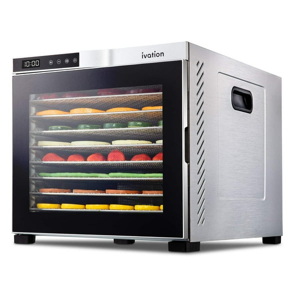 Deshidratador de alimentos Ivation, 6 bandejas, 600 W, con temporizador y control de temperatura