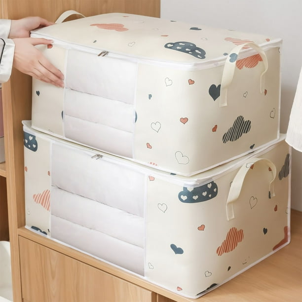 Quilt Storage Bag Large Capacity | Hand Luggage Moving Packing Organizer | Household Wardrobe Dustproof Holder | Bedding Blanket Clothing | Heavy Duty | 1 Pack | Spacious Durable Portable